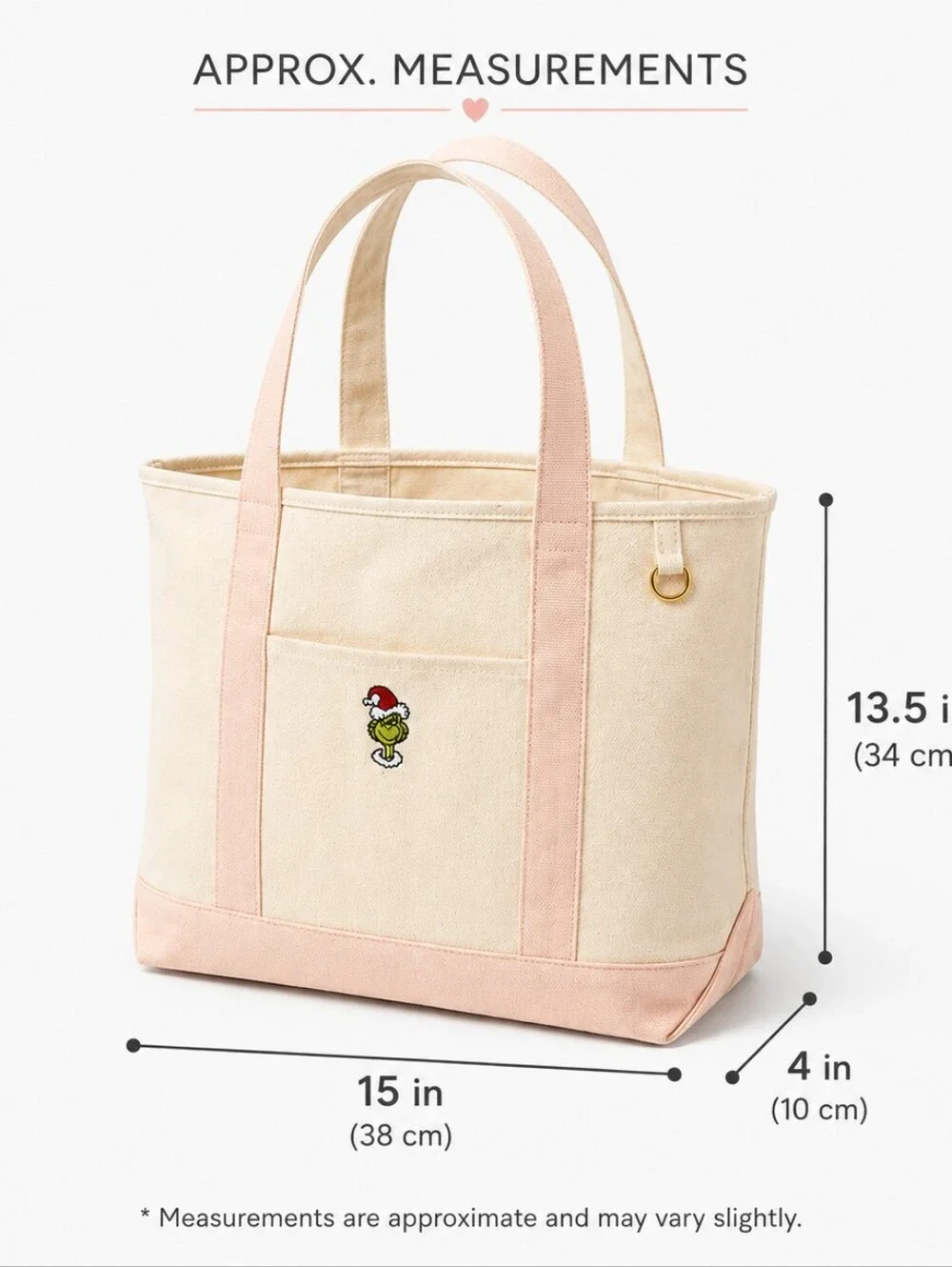 New! American Eagle Grinch Canvas Tote Bag 100% Cotton